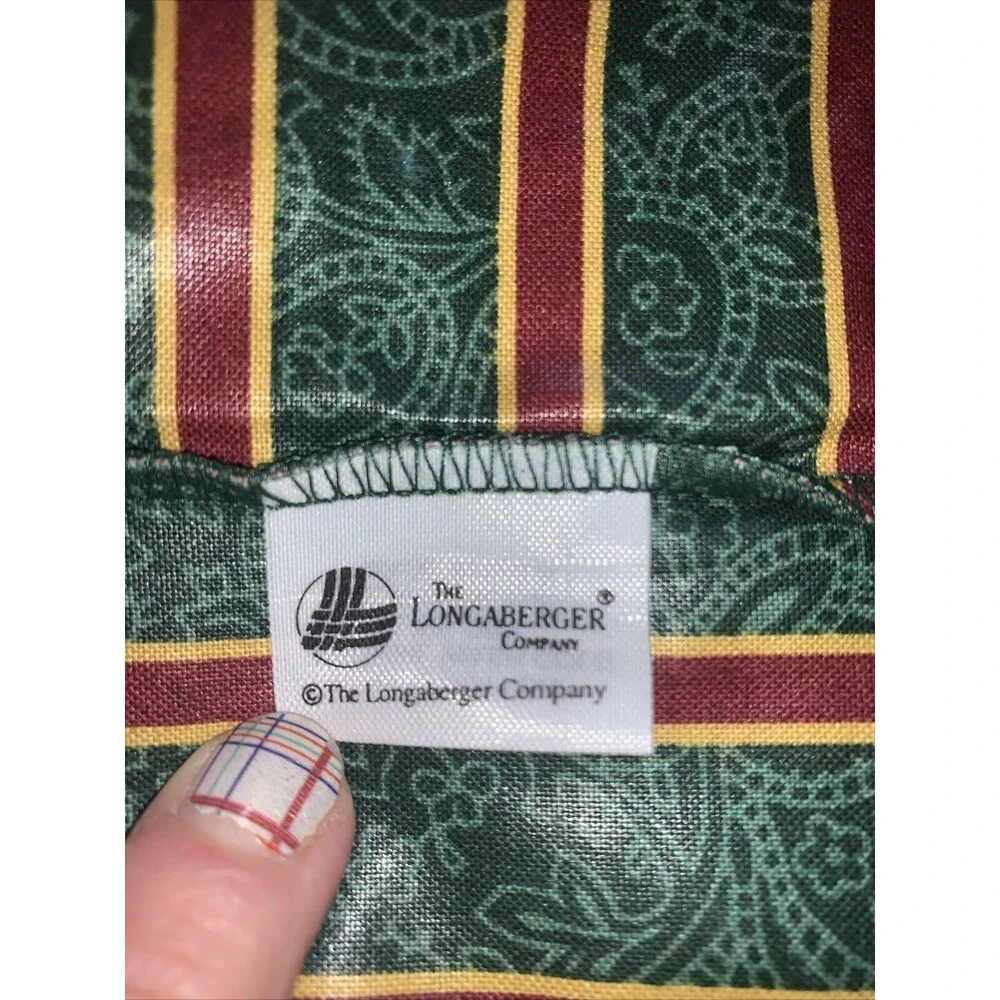 Longaberger SERVING TRAY Basket Liner #203548 - IMPERIAL STRIPE Christmas Fabric